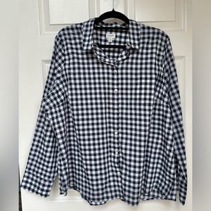 J. Crew Like New 3X Navy Gingham Button Down